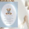 Bear and Blue Polka Dots Baby Shower Invitation, Boy Baby Shower, Printable File, Edit Yourself, SH219