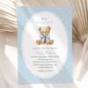 Bear and Blue Polka Dots Baby Shower Invitation, Boy Baby Shower, Printable File, Edit Yourself, SH219