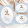 Bear and Blue Polka Dots Baby Shower Invitation Suite, Boy Baby Shower, Printable File, Edit Yourself, SH219 Bear and Blue Polka Dots Baby Shower Invitation Suite, Boy Baby Shower, Printable File, Edit Yourself, SH219