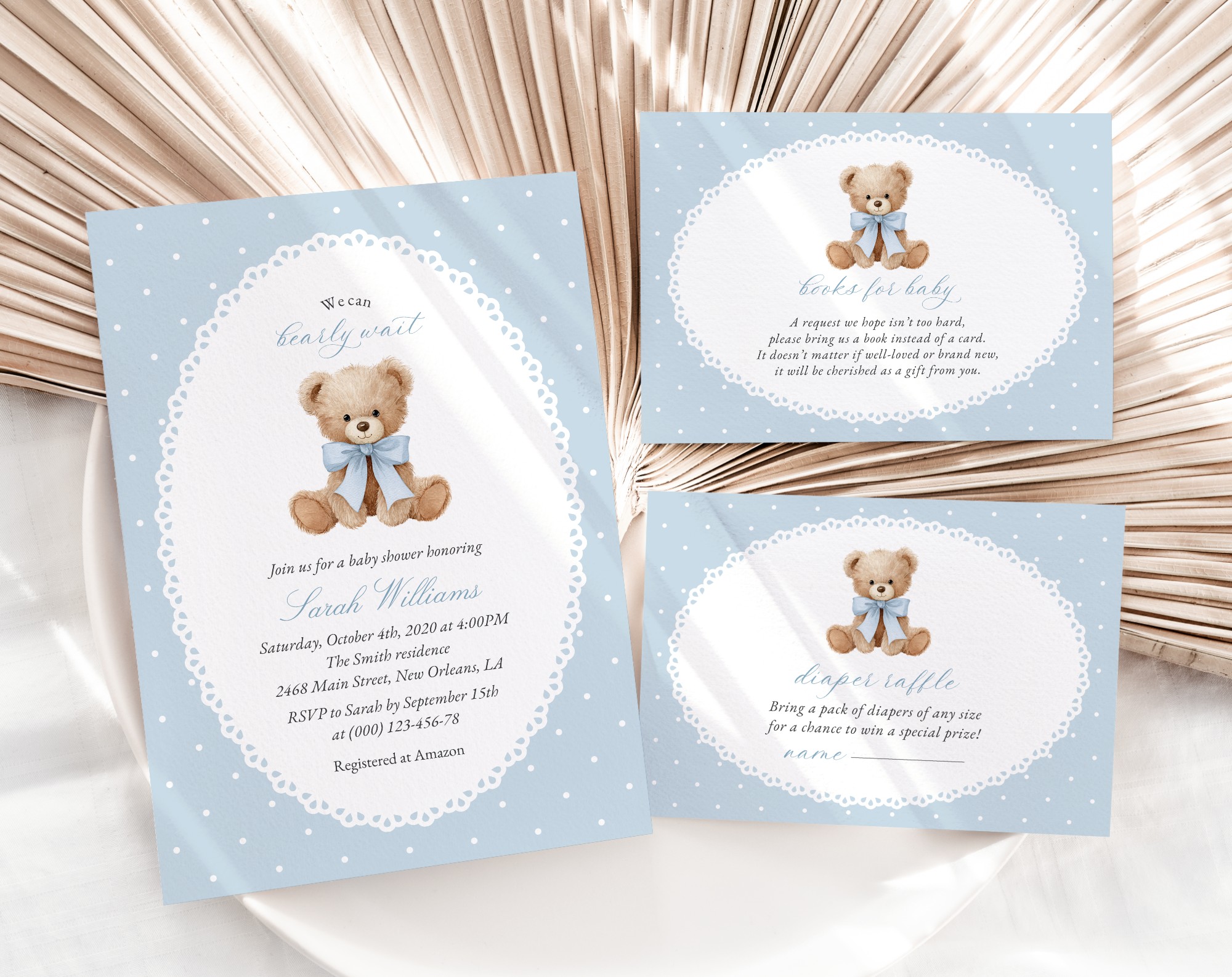 Bear and Blue Polka Dots Baby Shower Invitation Suite, Boy Baby Shower, Printable File, Edit Yourself, SH219 Bear and Blue Polka Dots Baby Shower Invitation Suite, Boy Baby Shower, Printable File, Edit Yourself, SH219