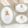 Bear and Green Polka Dots Baby Shower Invitation Suite, Gender Neutral, Printable File, Edit Yourself, SH220 Bear and Green Polka Dots Baby Shower Invitation Suite, Gender Neutral, Printable File, Edit Yourself, SH220