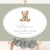 Bear and Green Polka Dots Welcome Sign, Baby Shower Sign, Gender Neutral, Printable File, Edit Yourself, SH220 Bear and Green Polka Dots Welcome Sign, Baby Shower Sign, Gender Neutral, Printable File, Edit Yourself, SH220