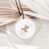 Bear and Beige Polka Dots Favor Tags, First Birthday, Gender Neutral, Printable File, Edit Yourself, SH221