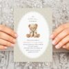 Bear and Beige Polka Dots First Birthday Invitation, Birthday Stationery, Gender Neutral, Printable File, Edit Yourself, SH221