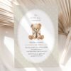 Bear and Beige Polka Dots First Birthday Invitation, Birthday Stationery, Gender Neutral, Printable File, Edit Yourself, SH221