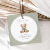 Bear and Green Polka Dots Favor Tags, First Birthday, Gender Neutral, Printable File, Edit Yourself, SH222 Bear and Green Polka Dots Favor Tags, First Birthday, Gender Neutral, Printable File, Edit Yourself, SH222