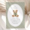 Bear and Green Polka Dots First Birthday Invitation, Birthday Stationery, Gender Neutral, Printable File, Edit Yourself, SH222