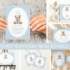 Bear and Blue Polka Dots First Birthday Mini Bundle, Boy Birthday, Printable File, Edit Yourself, SH223 Bear and Blue Polka Dots First Birthday Mini Bundle, Boy Birthday, Printable File, Edit Yourself, SH223