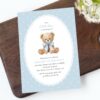 Bear and Blue Polka Dots First Birthday Invitation, Birthday Stationery, Boy Birthday, Printable File, Edit Yourself, SH223