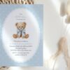 Bear and Blue Polka Dots First Birthday Invitation, Birthday Stationery, Boy Birthday, Printable File, Edit Yourself, SH223