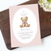 Bear and Pink Polka Dots First Birthday Invitation, Birthday Stationery, Girl Birthday, Printable File, Edit Yourself, SH224 Bear and Pink Polka Dots First Birthday Invitation, Birthday Stationery, Girl Birthday, Printable File, Edit Yourself, SH224