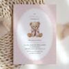 Bear and Pink Polka Dots First Birthday Invitation, Birthday Stationery, Girl Birthday, Printable File, Edit Yourself, SH224 Bear and Pink Polka Dots First Birthday Invitation, Birthday Stationery, Girl Birthday, Printable File, Edit Yourself, SH224