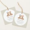 Bear and Beige Polka Dots Gender Reveal Favor Tags, Gift Tags, Printable File, Edit Yourself, SH225