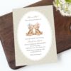 Bear and Beige Polka Dots Gender Reveal Invitation, Printable File, Edit Yourself, SH225