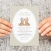 Bear and Beige Polka Dots Gender Reveal Invitation, Printable File, Edit Yourself, SH225