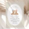 Bear and Beige Polka Dots Gender Reveal Invitation, Printable File, Edit Yourself, SH225