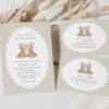 Bear and Beige Polka Dots Gender Reveal Invitation Suite, Printable File, Edit Yourself, SH225