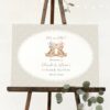 Bear and Beige Polka Dots Welcome Sign, Gender Reveal Sign, Printable File, Edit Yourself, SH225