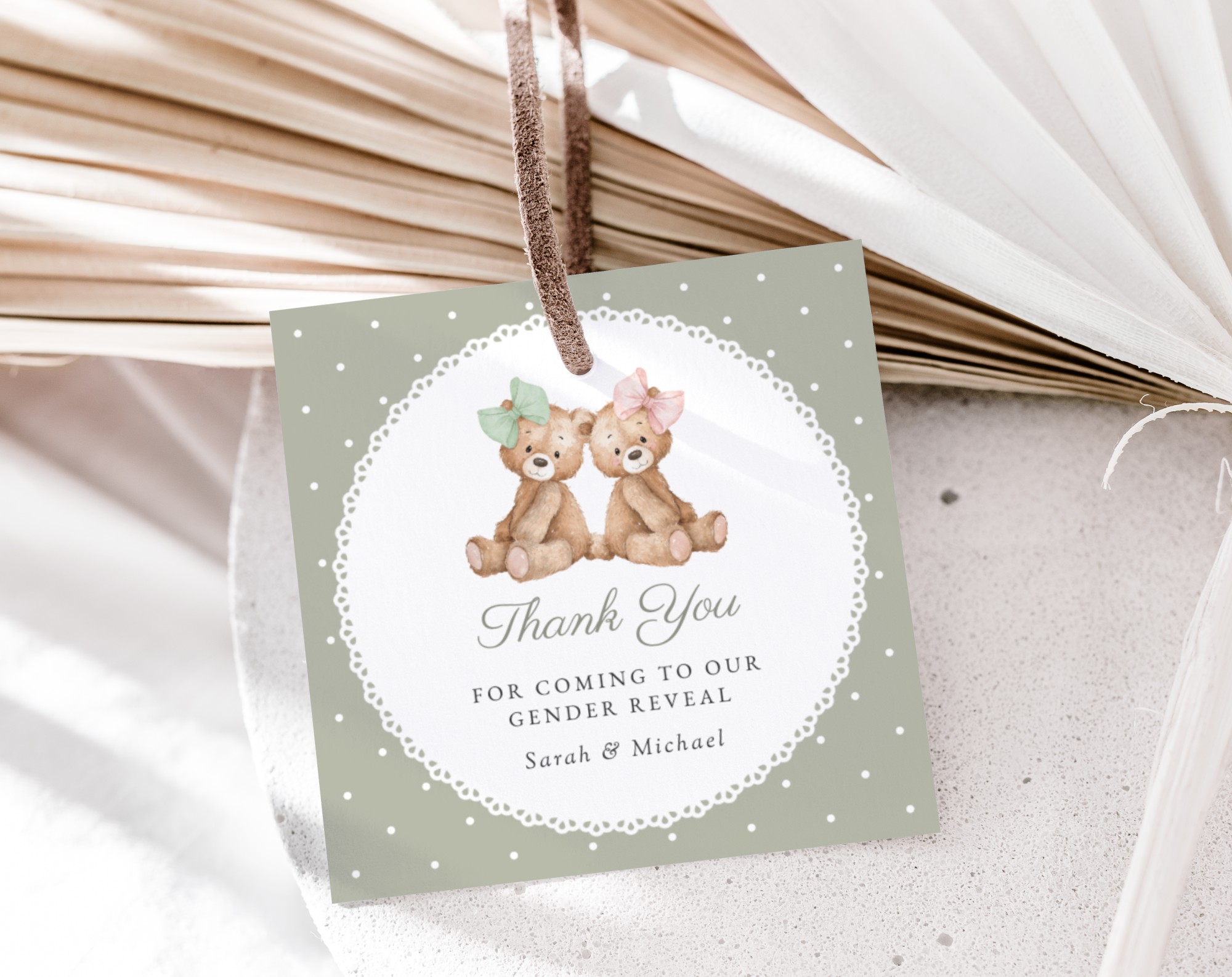 Bear and Green Polka Dots Gender Reveal Favor Tags, Gift Tags, Printable File, Edit Yourself, SH226 Bear and Green Polka Dots Gender Reveal Favor Tags, Gift Tags, Printable File, Edit Yourself, SH226
