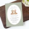 Bear and Green Polka Dots Gender Reveal Invitation, Printable File, Edit Yourself, SH226