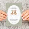 Bear and Green Polka Dots Gender Reveal Invitation, Printable File, Edit Yourself, SH226