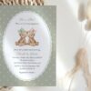 Bear and Green Polka Dots Gender Reveal Invitation, Printable File, Edit Yourself, SH226