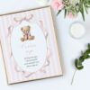 Bear and Pink Stripes Custom Sign, Printable File, Edit Yourself, SH227 SH228 Bear and Pink Stripes Custom Sign, Printable File, Edit Yourself, SH227 SH228