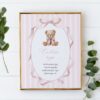 Bear and Pink Stripes Custom Sign, Printable File, Edit Yourself, SH227 SH228 Bear and Pink Stripes Custom Sign, Printable File, Edit Yourself, SH227 SH228