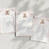 Bear and Pink Stripes Baby Shower Games, Set of 3 Games, Girl Baby Shower, Printable File, Edit Yourself, SH227 Bear and Pink Stripes Baby Shower Games, Set of 3 Games, Girl Baby Shower, Printable File, Edit Yourself, SH227