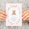 Bear and Pink Stripes Baby Shower Invitation, Girl Baby Shower, Printable File, Edit Yourself, SH227 Bear and Pink Stripes Baby Shower Invitation, Girl Baby Shower, Printable File, Edit Yourself, SH227