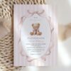 Bear and Pink Stripes Baby Shower Invitation, Girl Baby Shower, Printable File, Edit Yourself, SH227 Bear and Pink Stripes Baby Shower Invitation, Girl Baby Shower, Printable File, Edit Yourself, SH227