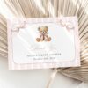 Bear and Pink Stripes Thank You Card, Girl Baby Shower, Printable File, Edit Yourself, SH227 Bear and Pink Stripes Thank You Card, Girl Baby Shower, Printable File, Edit Yourself, SH227