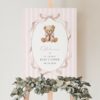 Bear and Pink Stripes Welcome Sign, Baby Shower Sign, Girl Baby Shower, Printable File, Edit Yourself, SH227 Bear and Pink Stripes Welcome Sign, Baby Shower Sign, Girl Baby Shower, Printable File, Edit Yourself, SH227