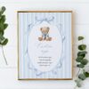 Bear and Blue Stripes Custom Sign, Printable File, Edit Yourself, SH229 SH230