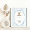 Bear and Blue Stripes Custom Sign, Printable File, Edit Yourself, SH229 SH230