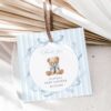 Bear and Blue Stripes Favor Tags, Gift Tags, Boy Baby Shower, Printable File, Edit Yourself, SH229 Bear and Blue Stripes Favor Tags, Gift Tags, Boy Baby Shower, Printable File, Edit Yourself, SH229