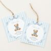 Bear and Blue Stripes Favor Tags, Gift Tags, Boy Baby Shower, Printable File, Edit Yourself, SH229 Bear and Blue Stripes Favor Tags, Gift Tags, Boy Baby Shower, Printable File, Edit Yourself, SH229