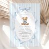 Bear and Blue Stripes Baby Shower Invitation, Boy Baby Shower, Printable File, Edit Yourself, SH229 Bear and Blue Stripes Baby Shower Invitation, Boy Baby Shower, Printable File, Edit Yourself, SH229