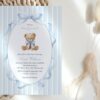 Bear and Blue Stripes Baby Shower Invitation, Boy Baby Shower, Printable File, Edit Yourself, SH229 Bear and Blue Stripes Baby Shower Invitation, Boy Baby Shower, Printable File, Edit Yourself, SH229