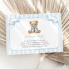 Bear and Blue Stripes Baby Shower Invitation Suite, Boy Baby Shower, Printable File, Edit Yourself, SH229