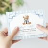 Bear and Blue Stripes Baby Shower Invitation Suite, Boy Baby Shower, Printable File, Edit Yourself, SH229