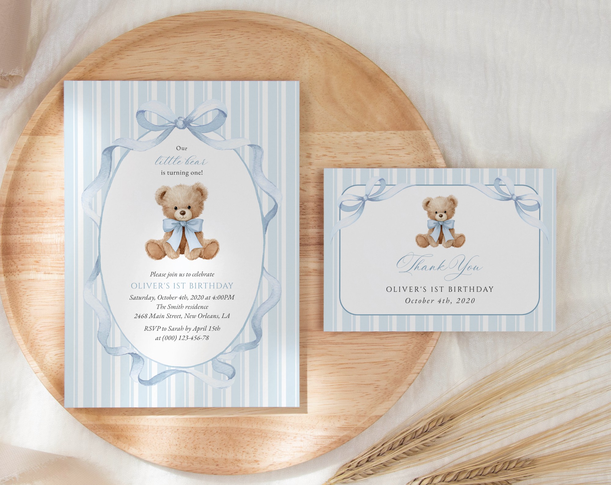SH230 Bear and Blue Stripes First Birthday Shop by Collection