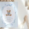 Bear and Blue Stripes First Birthday Invitation, Birthday Stationery, Boy Birthday, Printable File, Edit Yourself, SH230 Bear and Blue Stripes First Birthday Invitation, Birthday Stationery, Boy Birthday, Printable File, Edit Yourself, SH230