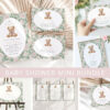 Teddy Bear and Pink Flowers Baby Shower Mini Bundle, Girl Baby Shower, Printable File, Edit Yourself, SH231