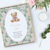 Teddy Bear and Pink Flowers Custom Sign, Printable File, Edit Yourself, SH231 SH232