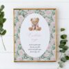 Teddy Bear and Pink Flowers Custom Sign, Printable File, Edit Yourself, SH231 SH232