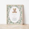 Teddy Bear and Pink Flowers Custom Sign, Printable File, Edit Yourself, SH231 SH232