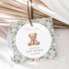 Teddy Bear and Pink Flowers Favor Tags, Gift Tags, Girl Baby Shower, Printable File, Edit Yourself, SH231 Teddy Bear and Pink Flowers Favor Tags, Gift Tags, Girl Baby Shower, Printable File, Edit Yourself, SH231