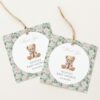 Teddy Bear and Pink Flowers Favor Tags, Gift Tags, Girl Baby Shower, Printable File, Edit Yourself, SH231 Teddy Bear and Pink Flowers Favor Tags, Gift Tags, Girl Baby Shower, Printable File, Edit Yourself, SH231