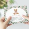 Teddy Bear and Pink Flowers Baby Shower Invitation Suite, Girl Baby Shower, Printable File, Edit Yourself, SH231